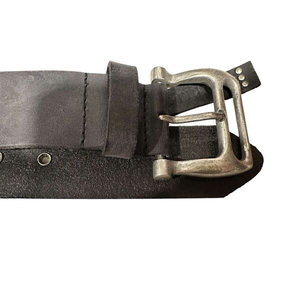 We the Free Leather belt with Chucky silver buckle, 39” long - Picture 1 of 5